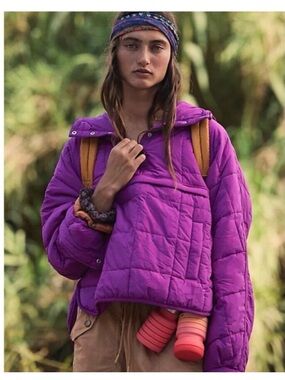 Free People Packable Pippa Pullover - Vivid Violet size L